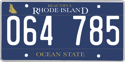 RI license plate 064785