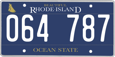 RI license plate 064787