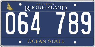 RI license plate 064789
