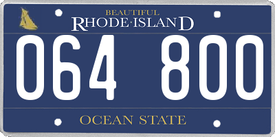 RI license plate 064800