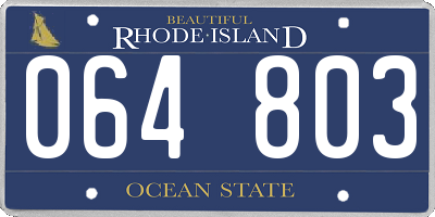RI license plate 064803