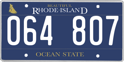 RI license plate 064807