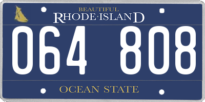 RI license plate 064808