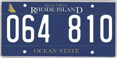 RI license plate 064810