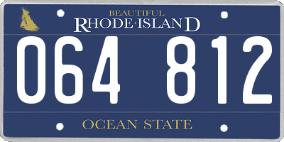 RI license plate 064812