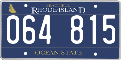 RI license plate 064815