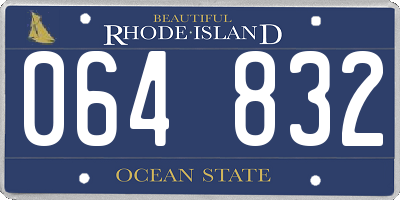 RI license plate 064832