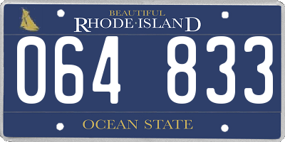 RI license plate 064833