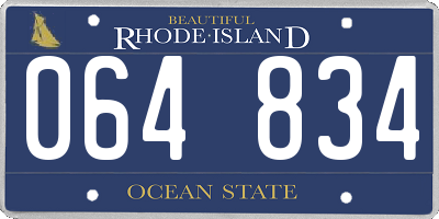 RI license plate 064834
