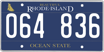 RI license plate 064836