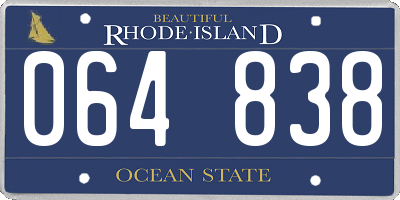 RI license plate 064838