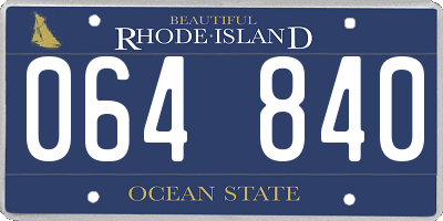 RI license plate 064840