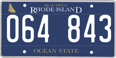 RI license plate 064843