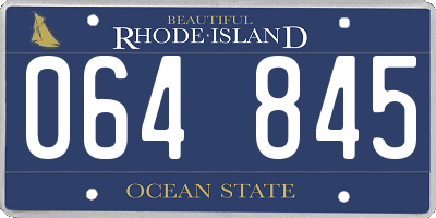 RI license plate 064845