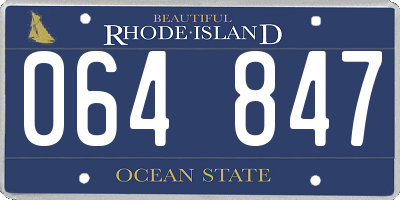 RI license plate 064847