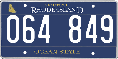 RI license plate 064849