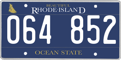 RI license plate 064852