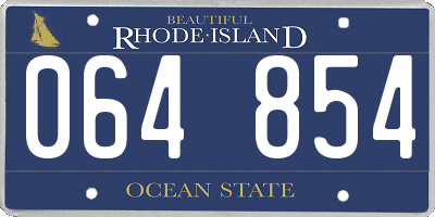 RI license plate 064854