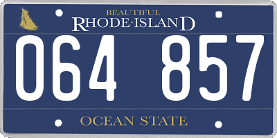 RI license plate 064857