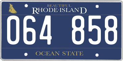 RI license plate 064858