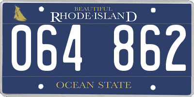 RI license plate 064862