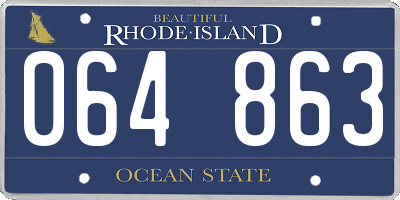 RI license plate 064863