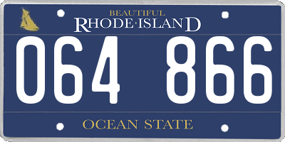 RI license plate 064866