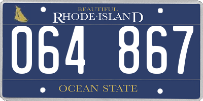 RI license plate 064867