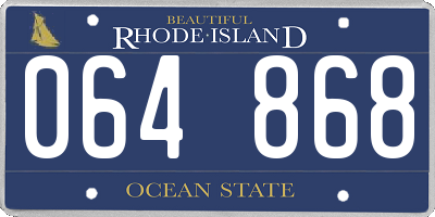 RI license plate 064868