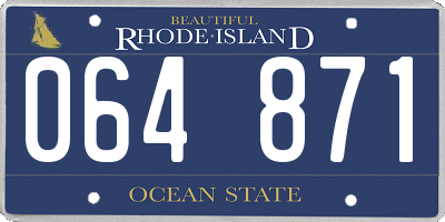 RI license plate 064871