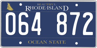 RI license plate 064872