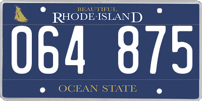 RI license plate 064875