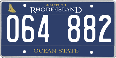 RI license plate 064882