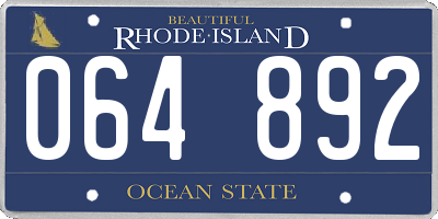 RI license plate 064892