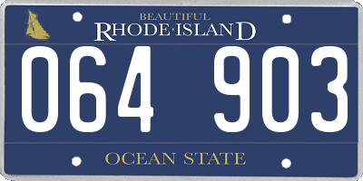 RI license plate 064903