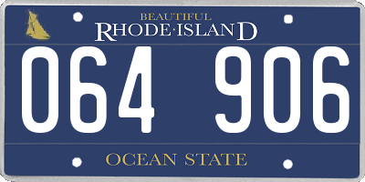 RI license plate 064906