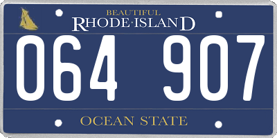 RI license plate 064907