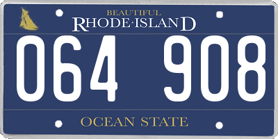 RI license plate 064908
