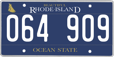 RI license plate 064909