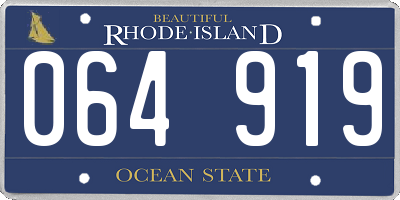 RI license plate 064919