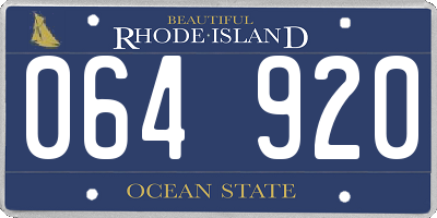 RI license plate 064920
