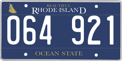 RI license plate 064921