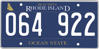 RI license plate 064922