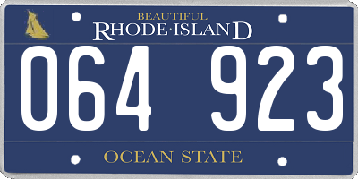 RI license plate 064923