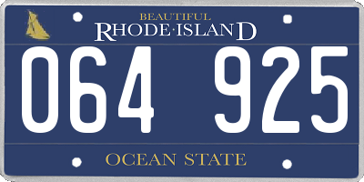 RI license plate 064925