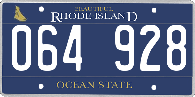 RI license plate 064928