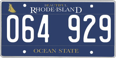 RI license plate 064929