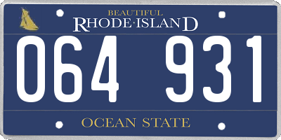 RI license plate 064931