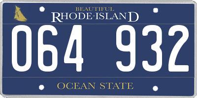 RI license plate 064932