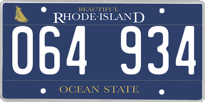 RI license plate 064934